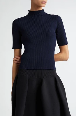 CFCL Portrait Short Sleeve Rib Top in Navy at Nordstrom