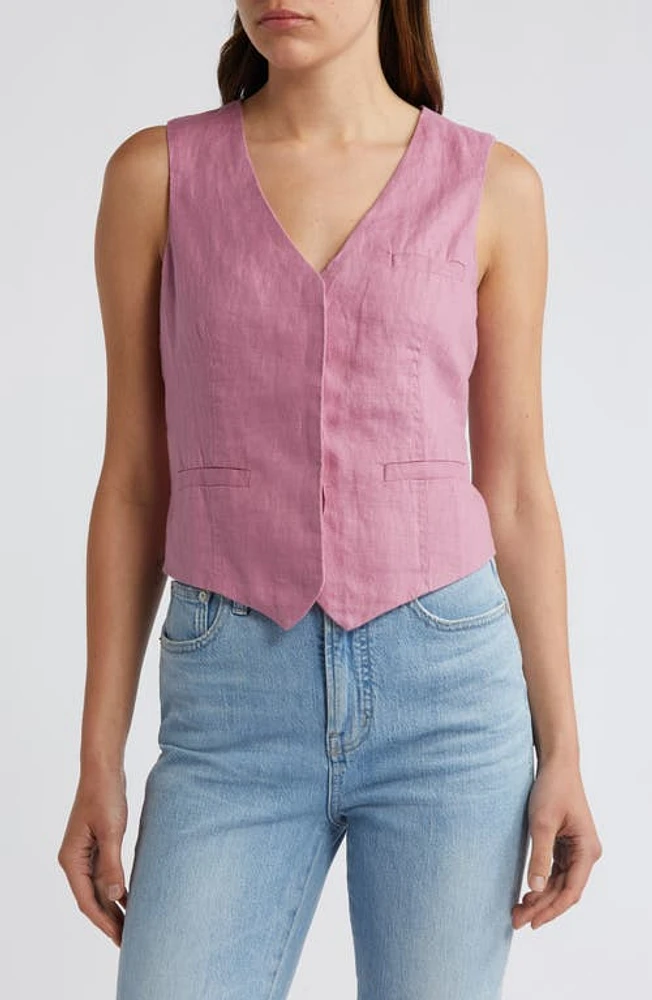 Madewell Single Breasted Linen Vest at Nordstrom,