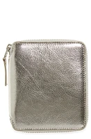 Comme des Garçons Wallets Metallic Leather Wallet in Silver at Nordstrom