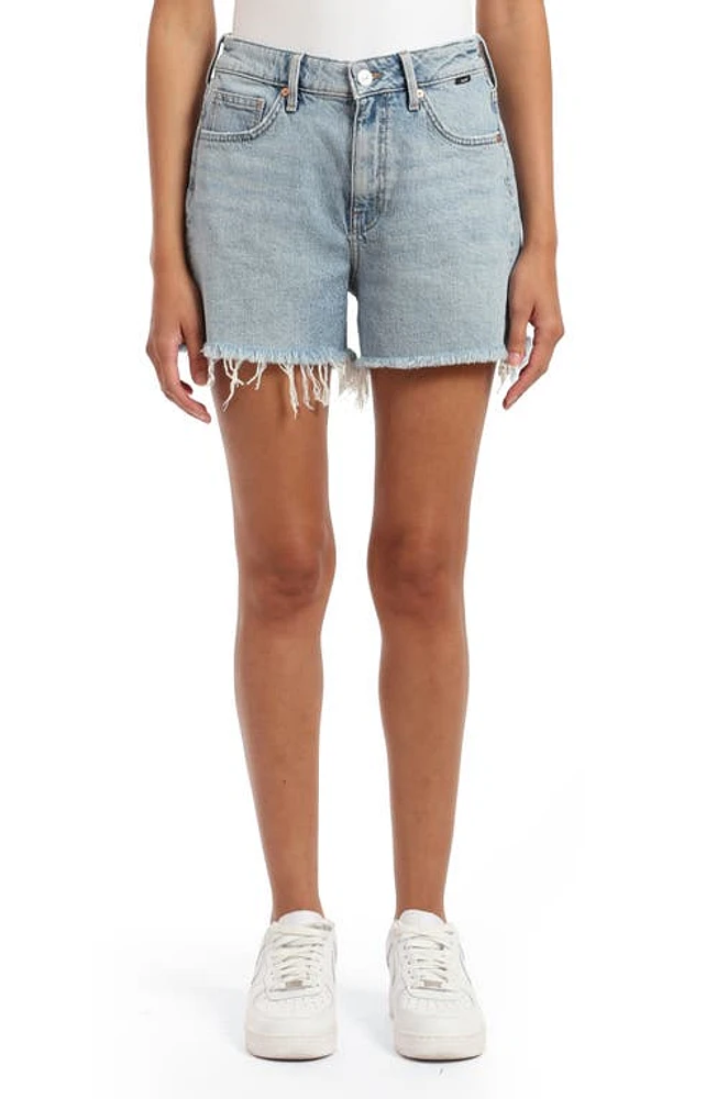 Mavi Jeans Heidi High Waist Relaxed Denim Cutoff Shorts Bleached Recycled Blue at Nordstrom,