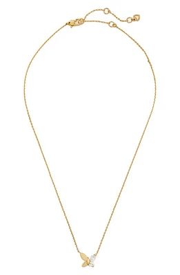 Kate Spade New York mini butterfly pendant necklace in Clear/Gold at Nordstrom