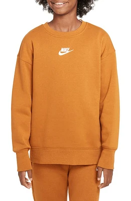 Nike Sportswear Kids' Club Fleece Sweatshirt in Desert Ochre/White at Nordstrom, Size Xs