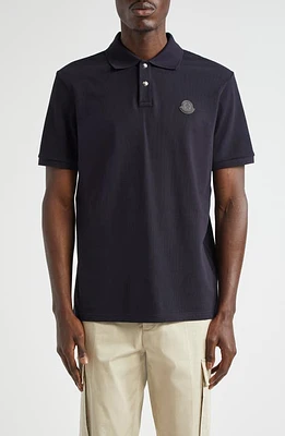 Moncler Logo Snap Placket Cotton Polo at Nordstrom,