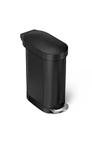 simplehuman 45L Slim Liner Rim Step Trash Can in Matte Black at Nordstrom