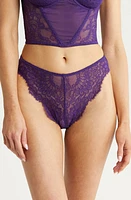 KILO BRAVA High Cut Mesh & Lace Briefs Violet at Nordstrom,