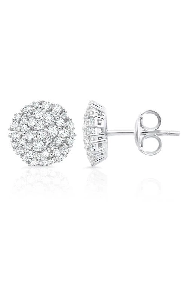 Crislu Pavé Stud Earrings in Platinum at Nordstrom