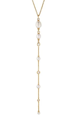 Nadri Siren Cultured Pearl Layered Y-Necklace in Gold at Nordstrom