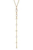 Nadri Siren Cultured Pearl Layered Y-Necklace in Gold at Nordstrom