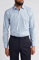 Nordstrom Trim Fit Check Easy Care Dress Shirt Blue - Pink Gabriel Plaid at Nordstrom,