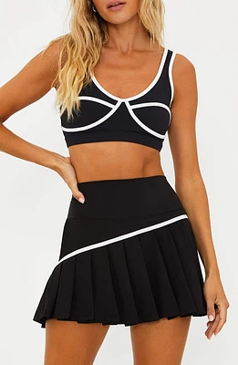 Beach Riot Pleat Skort Black/white at Nordstrom,