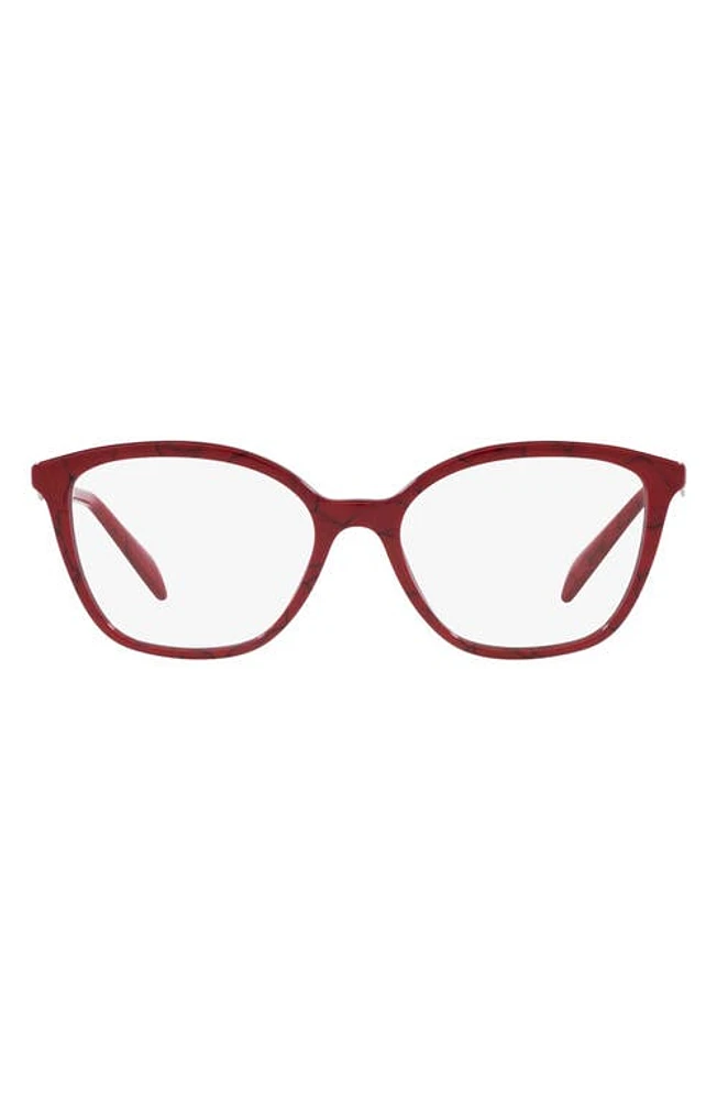 Prada 54mm Butterfly Optical Glasses in Red at Nordstrom