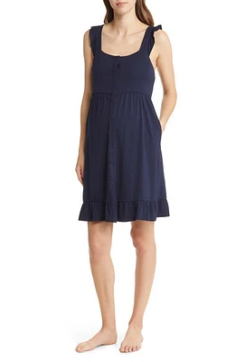 Angel Maternity Grace Labor & Delivery Maternity/Nursing Nightgown Navy at Nordstrom,