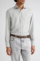 Brunello Cucinelli Basic Fit Cotton & Cashmere Twill Button-Up Shirt at Nordstrom,