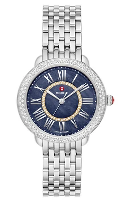 MICHELE Serein Mid Diamond Bracelet Watch, 36mm in Stainless Steel at Nordstrom