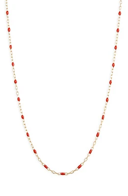 Bony Levy 14K Gold Enamel Bubble Chain in 14K Yellow Gold - Red at Nordstrom, Size 18