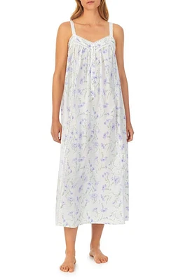 Eileen West Lace Trim Cotton Lawn Ballet Nightgown Lilac Flora at Nordstrom,