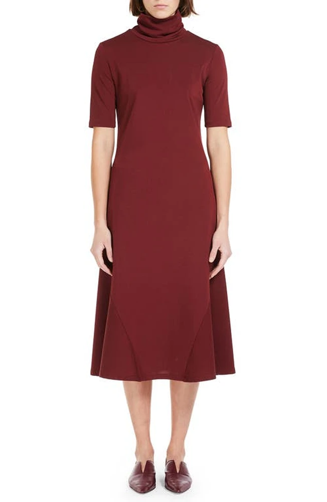 Max Mara Leisure Moda Turtleneck Midi Dress in Brick Red at Nordstrom, Size Medium