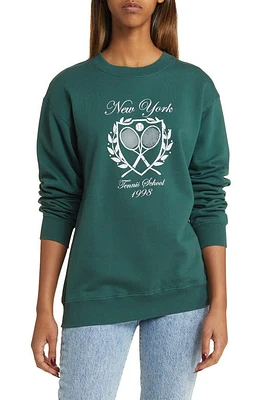 GOLDEN HOUR New York Fleece Cotton Blend Sweatshirt Green at Nordstrom,