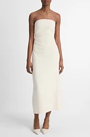 Vince Ruched Strapless Midi Dress Off White at Nordstrom,