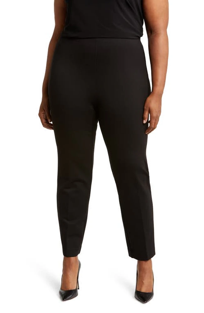 Anne Klein Hollywood Waist Slim Fit Pull-On Pants Black at Nordstrom,