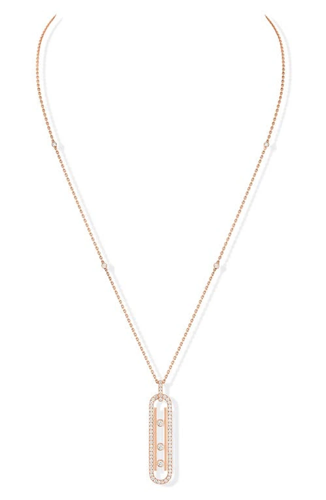 Messika Baby Move Pavé Diamond Pendant Necklace in Pink Gold at Nordstrom