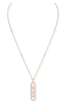 Messika Baby Move Pavé Diamond Pendant Necklace in Pink Gold at Nordstrom