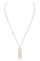 Messika Baby Move Pavé Diamond Pendant Necklace in Pink Gold at Nordstrom