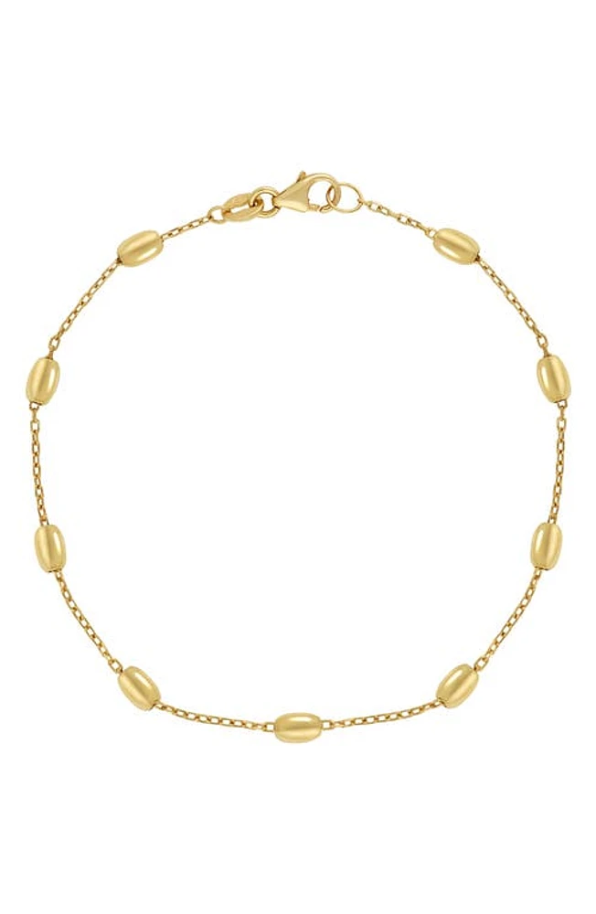 Bony Levy 14K Gold Bead Station Bracelet in 14K Yellow Gold at Nordstrom, Size 7