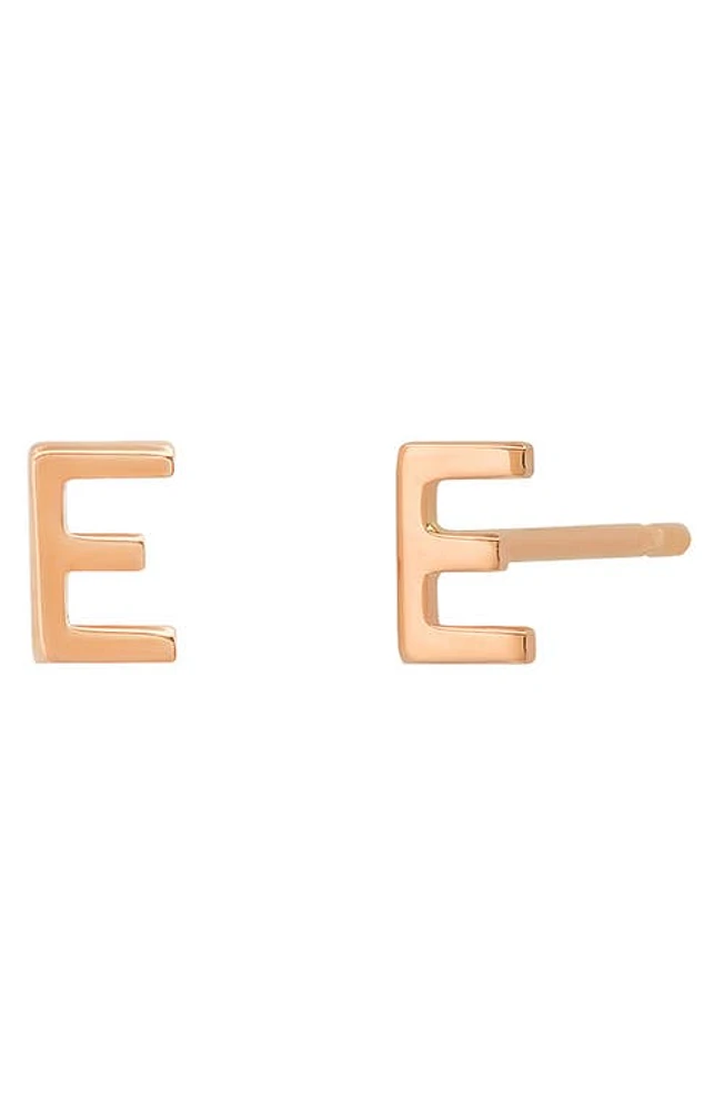 BYCHARI Initial Stud Earrings in 14K Rose Gold-E at Nordstrom