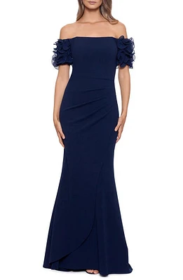 Xscape Evenings Strapless Sheath Gown Navy at Nordstrom,