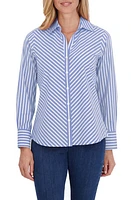 Foxcroft Mary Stripe Stretch Button-Up Shirt at Nordstrom