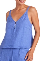 Bella Dahl Front Button Linen Camisole Bahia Blue at Nordstrom,