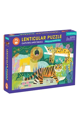 Chronicle Books Mudpuppy Cats Big & Small 75-Piece Lenticular Puzzle in Green Multi at Nordstrom