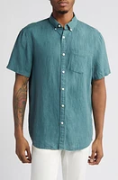 Original Penguin Delave Short Sleeve Linen Button-Up Shirt at Nordstrom,