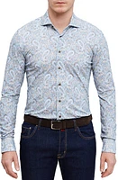 Emanuel Berg 4Flex Modern Fit Print Knit Button-Up Shirt at Nordstrom