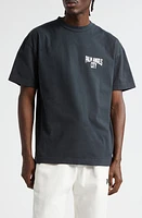 Palm Angels Cotton Logo Graphic T-Shirt in Dark Grey White at Nordstrom, Size Small