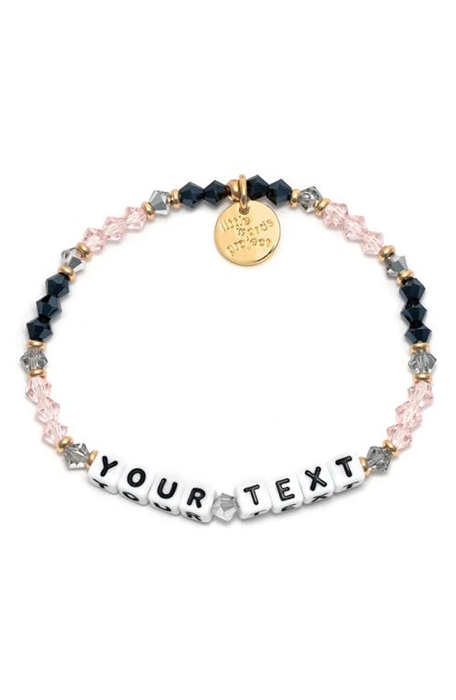 Little Words Project Belle Custom Beaded Stretch Bracelet in Pink Black at Nordstrom