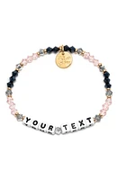 Little Words Project Belle Custom Beaded Stretch Bracelet in Pink Black at Nordstrom