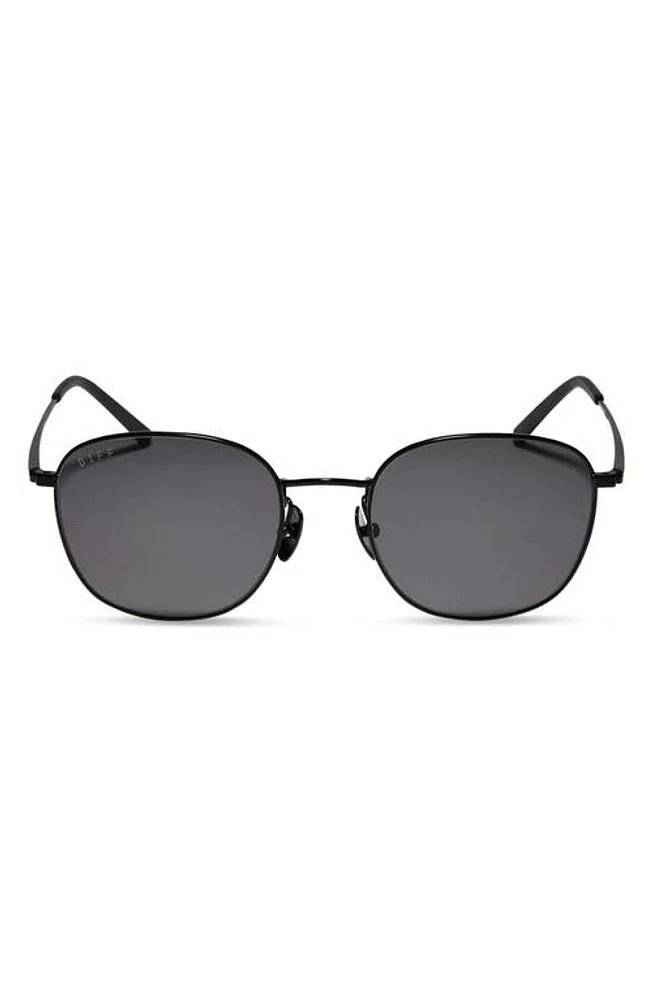 DIFF Axel 51mm Round Sunglasses in Black/Grey at Nordstrom