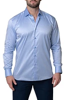 Maceoo Classic Modern Cotton Button-Up Shirt Blue at Nordstrom,