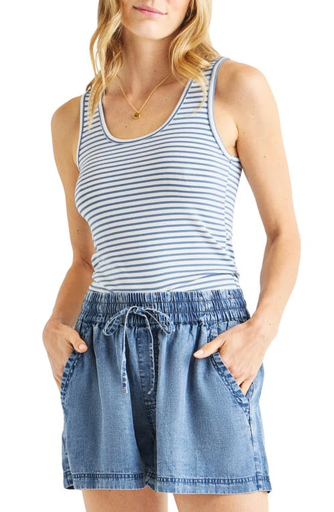 Splendid Lulu Stripe Tank Top in Cerulean/White at Nordstrom, Size X-Large