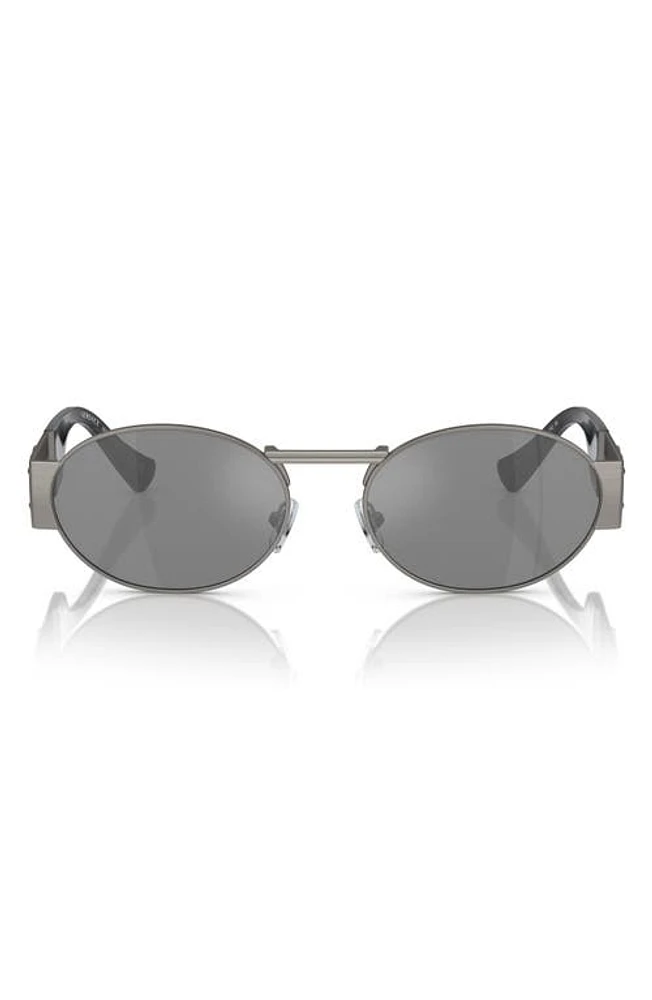 Versace 56mm Oval Sunglasses in Matte Grey at Nordstrom