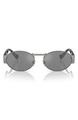 Versace 56mm Oval Sunglasses in Matte Grey at Nordstrom