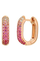 Bony Levy El Mar Pavé Huggie Hoop Earrings in Rose Gold/Diamond at Nordstrom