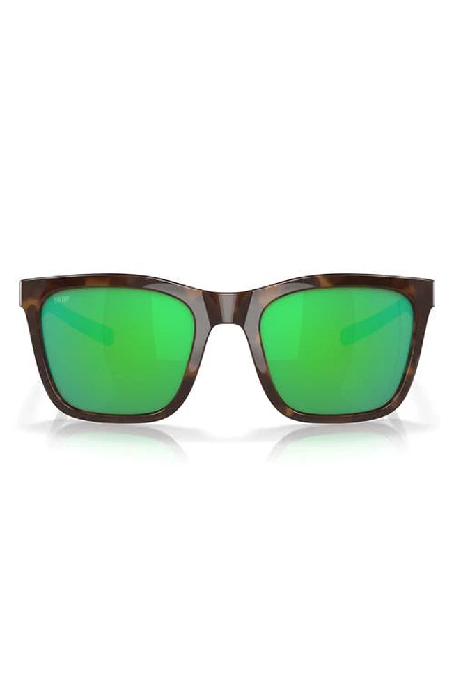 Costa Del Mar Panga 56mm Polarized Square Sunglasses in Green Mirror at Nordstrom