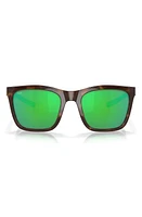 Costa Del Mar Panga 56mm Polarized Square Sunglasses in Green Mirror at Nordstrom