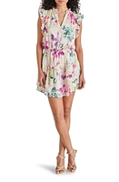 Steve Madden Prairie Dreams Floral Flutter Sleeve Minidress Ivory Multi at Nordstrom,