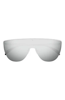 Alexander McQueen 99mm Oversize Mask Sunglasses in Silver at Nordstrom