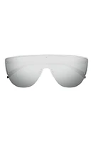 Alexander McQueen 99mm Oversize Mask Sunglasses in Silver at Nordstrom