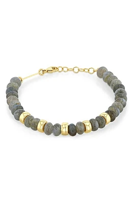 Zoë Chicco Beaded Labradorite Bracelet in Yellow Gold at Nordstrom, Size 7